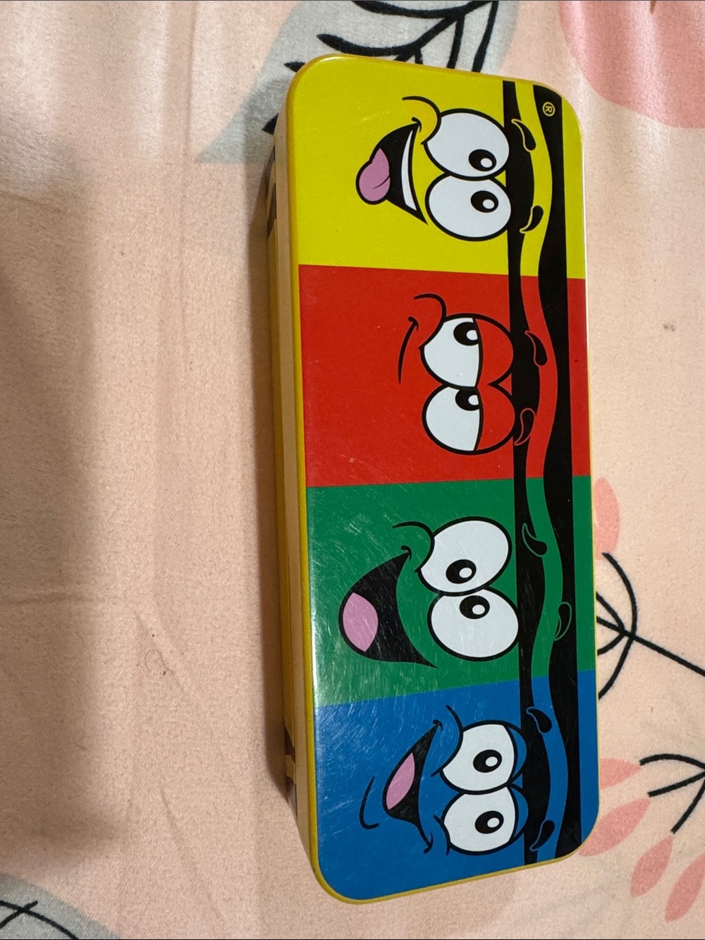 Crayola Multicolor Smiley Face Tin Pencil Box - Yellow Red Green Blue